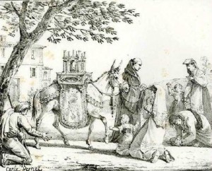 L'âne portant des reliques (Carle Vernet, Godefroy Engelmann, 19e siècle) 